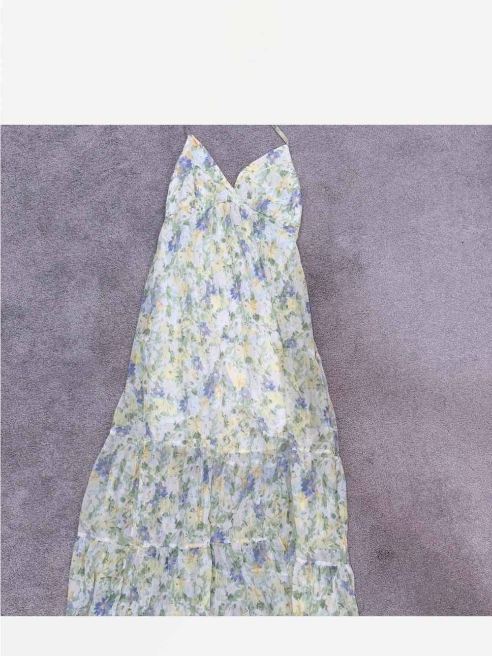 Abercrombie & Fitch Floral Maxi Dress in Pastel Blue, Green & Cream - Picture 2 of 3